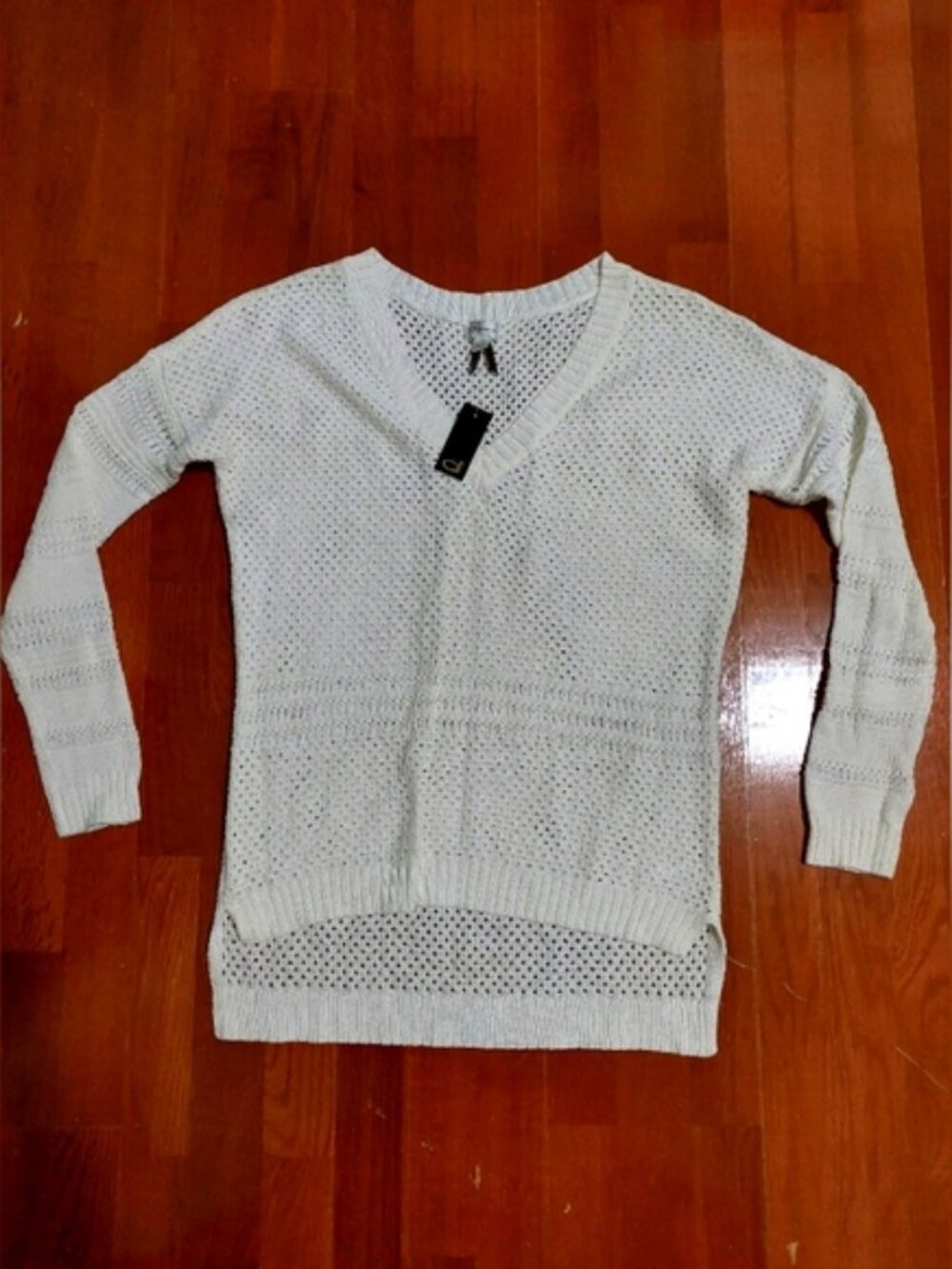Dynamite Eggshell V-Neck Knit Sweater Womens S NWT
